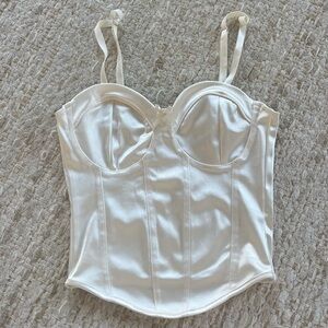 h&m silk corset tank top